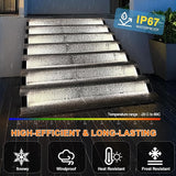 AUDLES LED Solar Step Lights Waterproof Outdoor Stair Lights, Solar Deck Light Outdoor Decor IP67 Solar Lights for Yard, Patio, Garden, Walkways, Front Door, Pathway, Driveway (12)