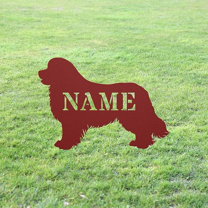Custom Newfoundland Dog Red Garden Statue Stake,Custom Newfie Outdoor Yard Art Decor,Memorial Remembrance Sculpture Statue for Yard Garden Porch Lawn Grassland Park Farm Flowerpot Decor.