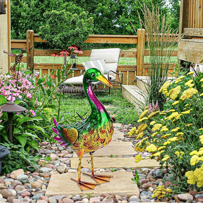 Mallard Duck Garden Statues, Metal Duck Outdoor Decor, Mallard Duck Yard Art for Garden Pond Backyard Lawn Beach Decoration