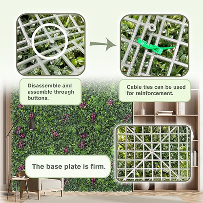 Greenery Grass Wall Boxwood Plant Roll: 60"x128"(53.5 SQFT) with UV Resistant Green Leaves Faux for Interior Panel, Greenery Backdrop,Garden and Indoor Outdoor Wall&Fence Covering Privacy