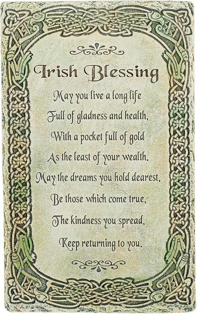 Joseph's Studio by Roman Inc., IRISH BLESSING WALL, Garden Collection, Religious Statue, Holy Family, Memorial, Angel, Patron Saint, Garden Décor (8x5x1)