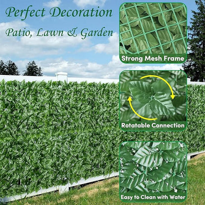 120x40inch Artificial Ivy Privacy Fence Wall Screen, Faux Greenery Backdrop Ivy Vine Leaf Hedges Fence Panels for Patio, Balcony, Garden, Backyard Indoor Outdoor Decor