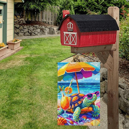 Sea Turtles Garden Flag Seasonal Double Sided 12 x 18 Inch Small Yard Flag for Indoor Outdoor Decor Holiday All Seasons