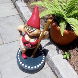 Outdoor Gnome Statue 6 Inch Red-Dancing Gnome Figurine Brings Playful Whimsical Art to Your Garden Great Indoor Outdoor Decoration for Patio Lawn Yard and Home