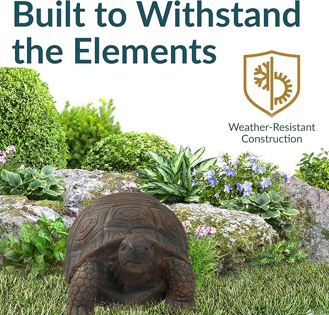 Sunnydaze Tanya the Garden Turtle Statue - Turtle Garden Decor for Yard, Lawn, Patio Décor – 20" x 12" Durable Poly-Concrete - Gift Idea