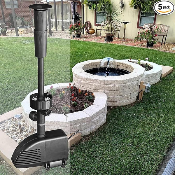 Pond Filter with Pump Fountain Kits, Submersible Pump Pond Fountain Koi Pond Filters for Outdoor Pond,3 Water Patterns Decoration Garden Pond Landscape With Color Light,660GPH 110V Corded Electric