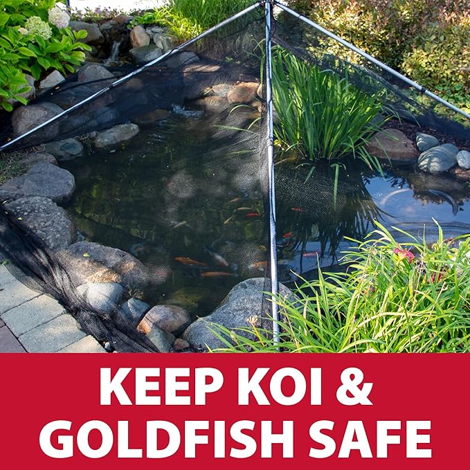 The Pond Guy PondShelter Cover Net, Outdoor Water Garden Enclosure, Mesh Debris Barrier for Leaves, Twigs & Sticks, Protect Koi & Fish from Predators 11' x 16'