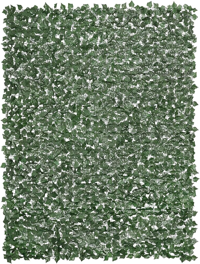 VEVOR Artificial Ivy Privacy Fence Screen, 96 x 72 in Faux Ivy Vine Leaf Hedges Fence, Greenery Privacy Fence with Strengthened Joint, Green Wall Decoration for Outdoor Garden, Yard, Balcony