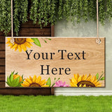 EDSG Personalized Signs Wooden Welcome Sign Custom Door Sign Personalized Plaque Yard Signs Garden Signs for Outside Hanging Wall Sign Home Decor(Design 2)