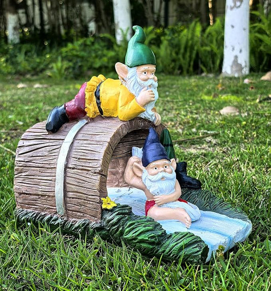 Decorative Gutter Downspout Extensions Statue,3" x 4" Downspout Extension Sculpture,Elf Decorative Rain Gutter Downspout Extension Figurine Decor Sculpture for Lawn Yard