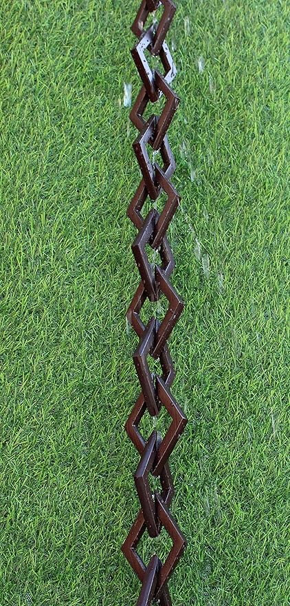 KAM Home Diamond Links Rain Chain with Installation Kit (Brown, 8.5)