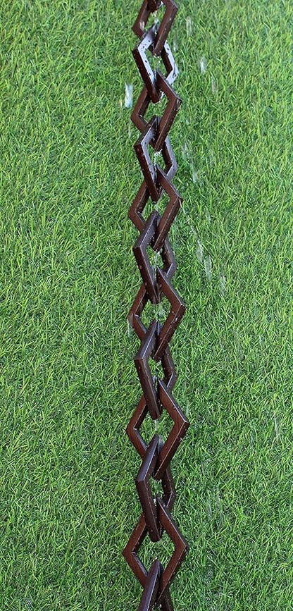 KAM Home Diamond Links Rain Chain with Installation Kit (Brown, 8.5)
