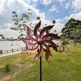 360° Metal Wind Spinner with Acrylic Beads – Willow Leaf Kinetic Sculpture for Outdoor Patio Lawn Yard and Garden Decor