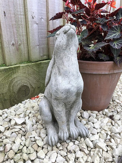 Burgess Home & Garden Rabbit Gazing Hare Stone Statue Animal Bunny Outdoor Decoration Lawn Garden Ornament Made in UK