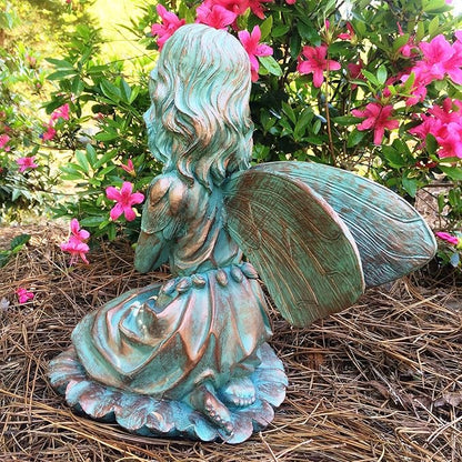 Suffolk Fairy Gabriela Bronze Patina Garden Flower Nature Statue Figurine