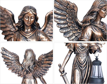 Solar Angel Garden Statue 12” Solar Outdoor Garden Angel Figurines for Outside Yard Art Patio Lawn Ornaments Angels Sculptures Gifts for Mom Grandma Women Collection Decorations