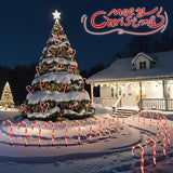 10" Christmas Candy Cane Lights - Set of 10 Pathway Markers Christmas Outdoor Yard Decorations, Xmas Candy Cane Stake Lights for Lawn, Walkway, Garden, Xmas Party Indoor Ornaments