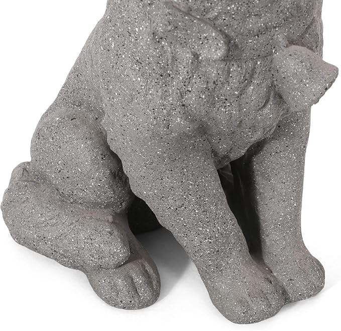 Christopher Knight Home Bluffton Outdoor Dog Statue, Stone Gray