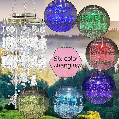 Solar Wind Chimes with Color Changing LED Lights - Outdoor Christmas Decor for Garden, Patio, Yard - Birthday Gifts for Women & Men