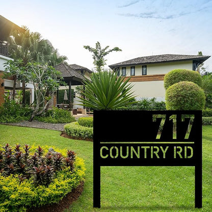 Personalized Modern House Address Number Sign, Custom House Number Garden Stake, Street Name Yard Stake, House Number Sign for Lawn and Patio, Outside Signs, Address Number Gift, New Homeowner Gift