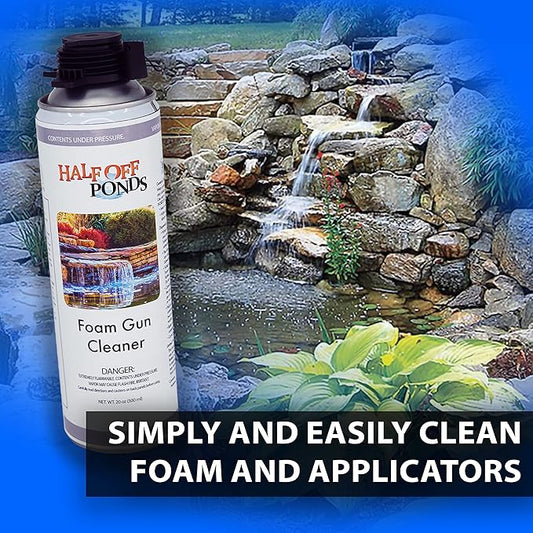 Half Off Ponds Waterfall Foam Gun Cleaner – 3 Pack 20oz Spray Solvent for Uncured Expanding Foam & Adhesive – Foam Dispenser Tool Cleaner for Ponds, Waterfalls & Landscape Rockwork
