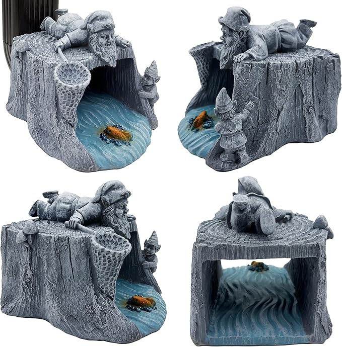 Funny Gnome Statue - Eco-Friendly Resin Outdoor Decor Sculpture, Gutter Diverter Rain, Downspout Extender, Splash Block, Decorative Gutter Extension, Perfect for 3x4 Downspouts