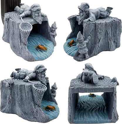 Funny Gnome Statue - Eco-Friendly Resin Outdoor Decor Sculpture, Gutter Diverter Rain, Downspout Extender, Splash Block, Decorative Gutter Extension, Perfect for 3x4 Downspouts