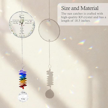 Glass Ornament Suncatcher - Sympathy Gift for Loss of Loved One - Grief Gifts - Heaven Keepsake - Mother's Day for Mom Dad Sisters Brothers - Hanging Home Garden Decor
