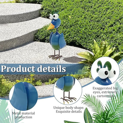Metal Decor Yard Art, Cute Outside Garden Decoration for Home, Rust Resistant Weatherproof Outdoor Garden Statues for Patio, Lawn, Multi Scene Ornamentation (Blove)