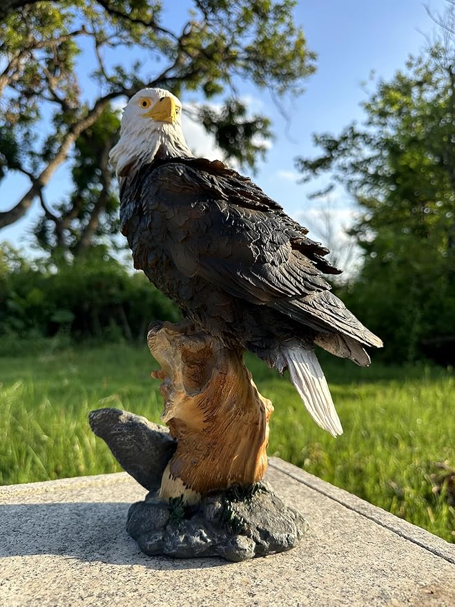 Teaeeno Majestic Eagle Decor Statue,Eagle Yard Decor Sculpture,Animal Statue Indoor/Outdoor Desk Decor for Home,Animal Figurine Ornament,Art for Desk,Garden Lawn Ornament,Perfect for Room,Office Table