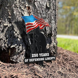 Macorner Personalized Metal Garden Stake, 250 Years of Defending Liberty