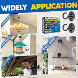[UPGRADED] 200LBS 8Pcs Round Ceiling Hooks with Firmly Rotatable Button, Black Wall Mount Metal Hangers for Hanging Hanging Plants, Bird Feeder, Lantern, Lights, Wind Chime, Indoor Outdoor Decor