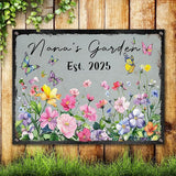 Custom Garden Signs Personalized Metal Tin Sign for Women, Funny Welcome Metal Sign for Outdoor, Patio, Yard Rustic Home Decor Gift for Mothers Day, Grandmas, and Gardening Lovers