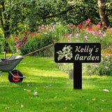 Personalized Metal Garden Signs with Stake, Custom Garden Name Signs for Outside Waterproof, Customized Name Sign Yard Lawn Gardens Decor Gardening Gifts for Moms Grandmas Gardeners
