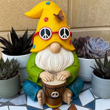 Mood Lab Garden Gnome - Hippie Drummer Gnome Figurine - 9.1 Inch Tall Funny Lawn Statue - for Outdoor or House Decor