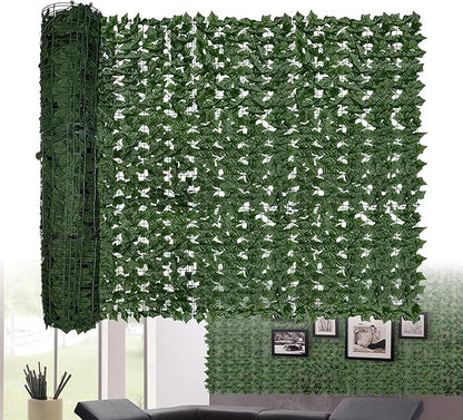 Artificial Ivy Privacy Fence Screen: 48"x 204" (68 Sqft) Anti-Ultraviolet Artificial Hedge Grass Wall, Used for Indoor and Outdoor Green Background, Garden Greening Decoration