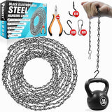 [Upgraded] 236” Black Electroplated Steel Hanging Chain with S-Hooks, Snap Hooks, Ceiling Hooks & Pliers, 33LBS Load Bearing, Adjustable Length for Hanging Bird Feeders, Planters, Lanterns, Billboards