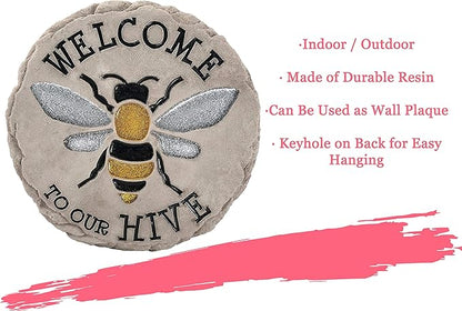 Spoontiques - Garden Décor -Welcome to Hive Stepping Stone - Decorative Stone for Garden