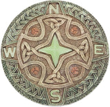 Bits and Pieces - 10” (25.5 cm) Glow-in-The-Dark Celtic Compass Decorative Stone - Yard Decoration – Beautiful Lawn/Garden Stone