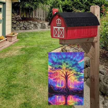 Life Tree Garden Flag Seasonal Double Sided 12 x 18 Inch Small Yard Flag for Indoor Outdoor Decor Holiday All Seasons