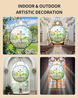 Christian Stained Glass Window Hanging Sun Catcher, Religious Faith for Mom or Grandma, Church Window Decor