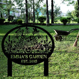 Metal Signs Customized, Personalized Garden Stake Metal Sign, Custom Garden Name Sign, Custom Date Sign with Stakes for Outside, Home Backyard Decor, Farmhouse Patio Decorations, Housewarming Gift