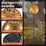 Solar Fairy Garden Lights, Metal Fairy Sculpture Pathway Stakes, Waterproof Outdoor Decorative Lights for Yard Patio Garden Porch, Gifts for Women Mom, 1 Pack