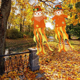 NOVWANG 2 Pcs Fall Scarecrows Windsocks, 40 Inch Outdoor Autumn Wind Sock Thanksgiving Hanging Scarecrow Decorations for Garden Patio Party Home Yard Decor