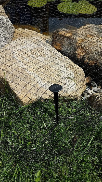 Pond H2o Black Premium Pond Protection Cover Net with Fixing Stakes 20 Ft by 13 Ft (6m x 4m) Heavy Duty Woven Fine Mesh Garden Netting Cover for Leaves, Protects Koi Fish