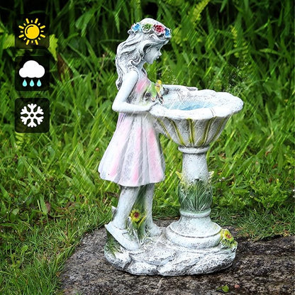 Voveexy Fairy Garden Statue, Solar Garden Angel Figurine Outdoor Decoration Waterproof Resin Angel Sculpture for Patio Yard Lawn Porch Art Decoration Ornament Housewarming Christmas Birthday Gift