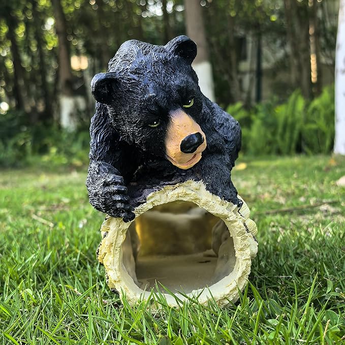 Decorative Gutter Downspout Extensions Statue,3" x 4" Downspout Extension Sculpture,Bear Decorative Rain Gutter Downspout Extension Figurine Decor Sculpture for Lawn Yard