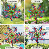58" Lizard Wind Spinner with Metal Garden Stake, Larger Wind Sculptures for Yard and Garden Lawn Patio Decor(Purple-red)