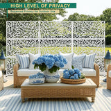 72" H×47" W Metal Privacy Screen Outdoor Privacy Screen Freestanding Outdoor Privacy Screens and Panels for Patio Lawn Deck (Consists of 3 Panels)
