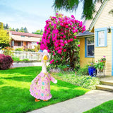 FuWeave Spring Goose Outfit Butterfly Lawn Porch Goose Clothes for 23" Large Statue Outdoor Patio Yard Lawn Art Decoration